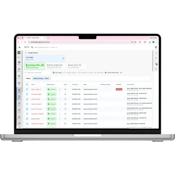 GeoH SMART Bill Claims Dashboard