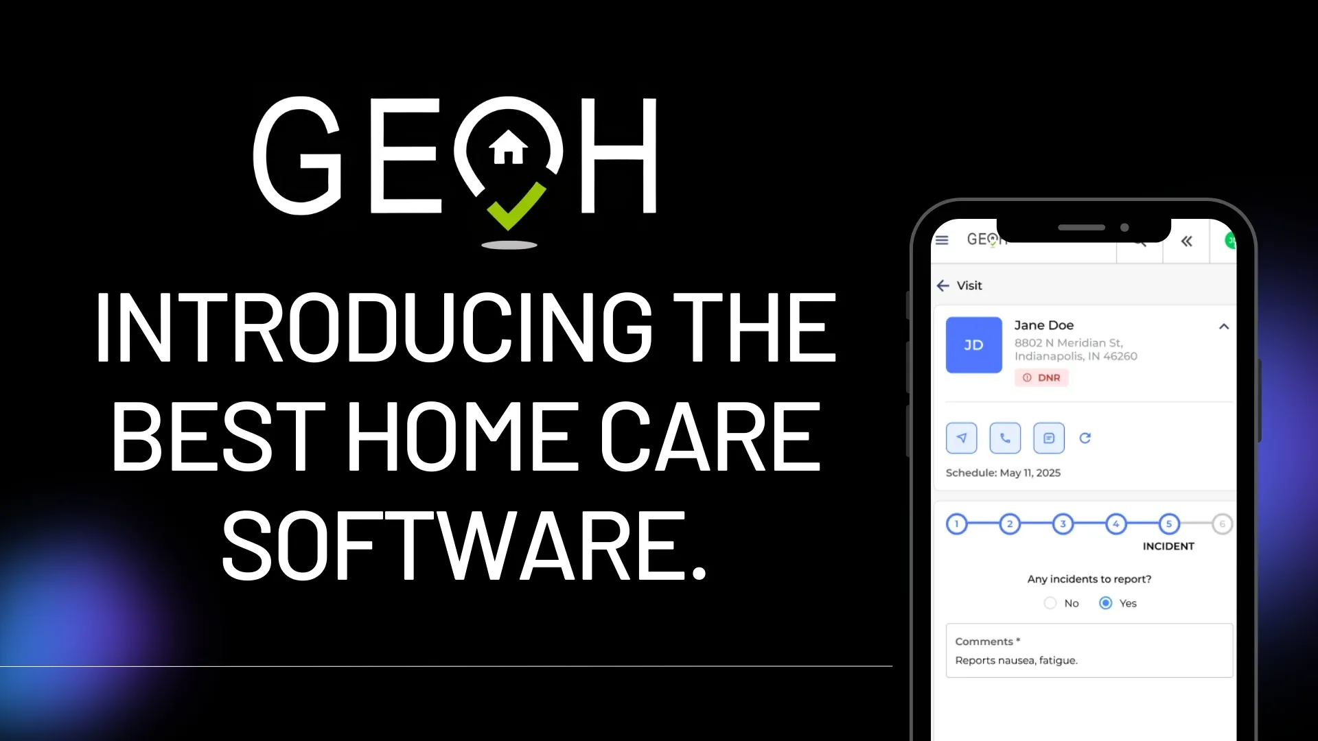 GEOH Home Care Software — Introducing The Best Home Care Software with mobile app screens